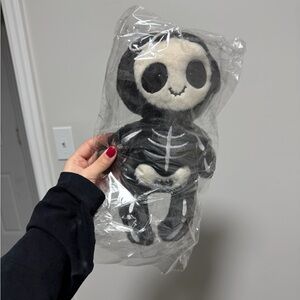 Black and White Skeleton Plush Toy